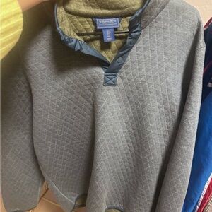 Blue Quilted Crewneck Sweater
